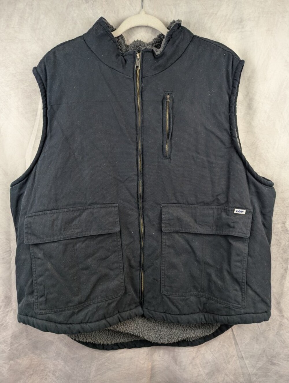 Lee H.D. Workwear Sherpa Lined Canvas Vest Black XXL Gorpcore
